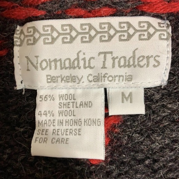 Nomadic Traders Wool Snowflake Sweater Womens M Red Nordic - Picture 5 of 7